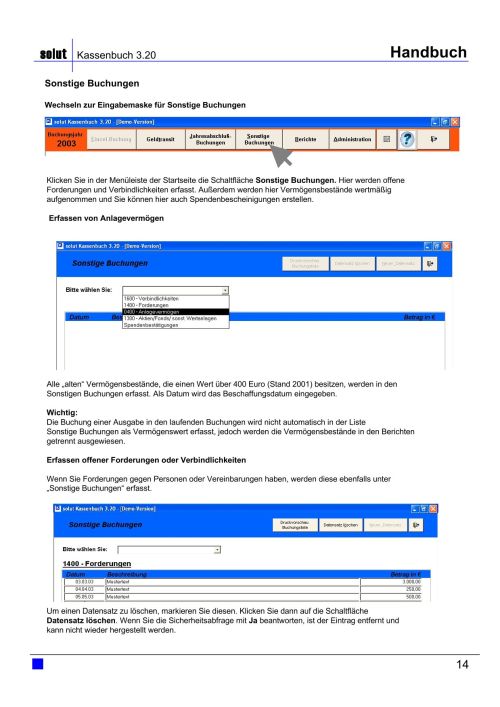 Kassenbuch Handbuch Seite 14